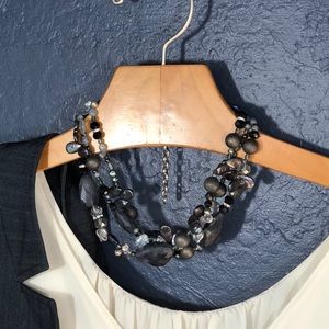 Indigo blue stones, slate pearlescent and glass